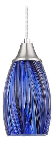 Lámpara Colgante Azul De Cristal Para Cocina, Pasillo, Comed