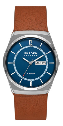 Skagen Reloj Melbye Para Hombre Con Correa De Cuero Marrón Y