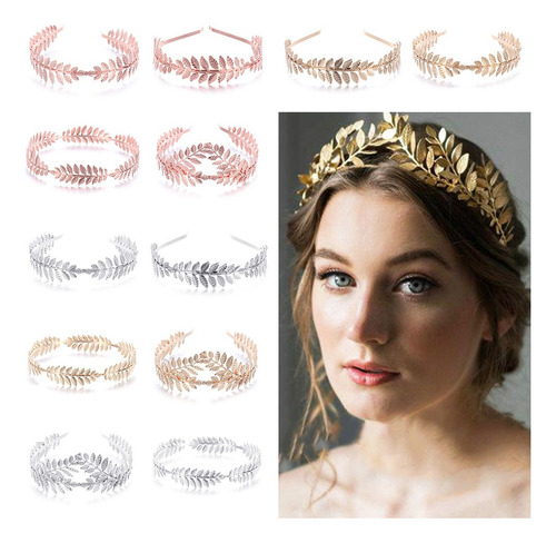 Diademas Con Forma De Corona De Pelo Para Novia, Hojas, Pein