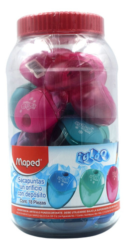 Sacapuntas Maped Igloo Con Deposito Bote Con 18 Piezas