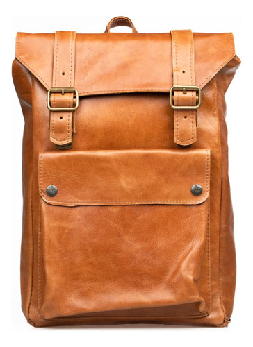 Mochila porta notebook RG Cueros Vintage Amsterdam color suela diseño lisa 18L