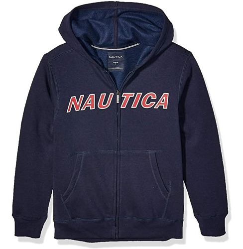 Sudadera Nautica Capucha Y Cierre Para Niños Diseño En Pecho