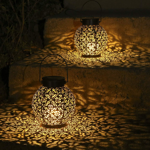 Paquete De 2 Linternas Solares Impermeables Para Jardín