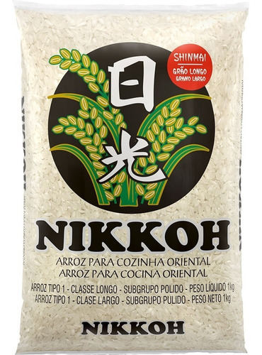 Arroz Nikkoh  Longo Polido Japones L-t1 Pacote 1kg