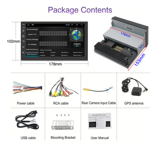 Radio 7'' Con Android Auto Carplay 1 Din 2gb+32gb-android 13