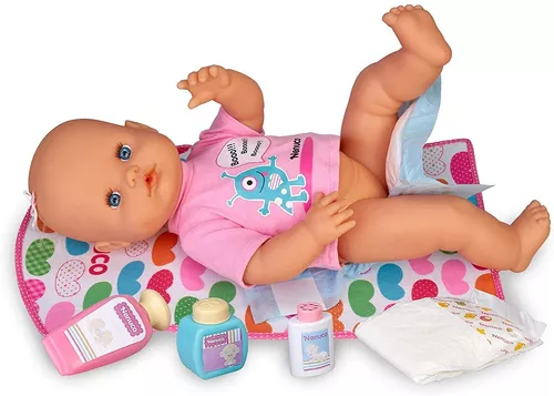 Nenuco - Bolsita Cambiador, set de juguete con pack de cambio de pañal y  muchos accesorios para tu muñeco bebé, complemento de juguete para niños
