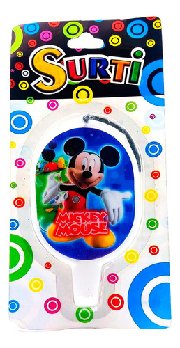 Vela Para Pastel Cumpleaños Fiesta Mickey Mouse