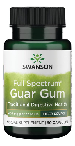 Swanson Goma Guar Spectrum 400 Mcg 60 Caps Sabor Sin Sabor