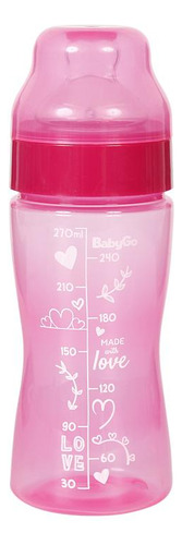 Mamadeira Wide Neck Bico Macio 270ml Rosa Ortondontica