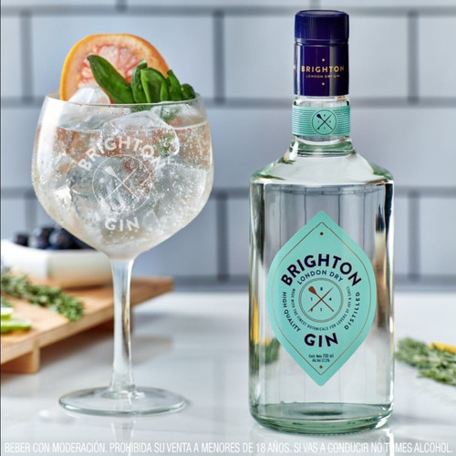 Imagen 2 de 10 de Gin Brighton London Dry Caja X 6 X 750ml.