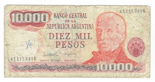 Billete De Argentina, 10.000 Pesos.   San Martín.  Jp