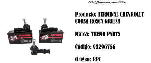 Terminal Externo Chevrolet Corsa 1.6 Rosca Gruesa