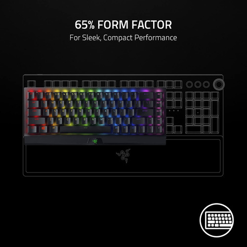 Teclado gamer bluetooth Razer BlackWidow V3 Mini QWERTY Razer Yellow español color negro con luz RGB