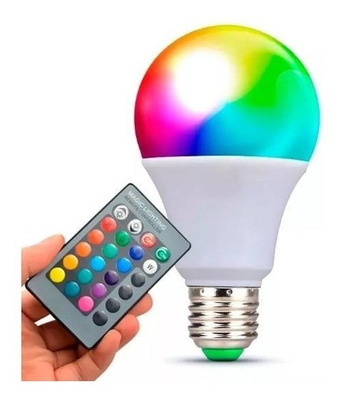 Lámpara Led E27 10w Rgb Color Control Remoto Luz Desing