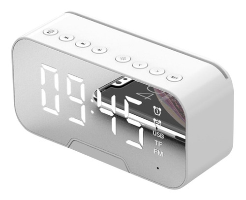 Reloj Despertador Espejado Multifuncion C/bluetooth//speaker