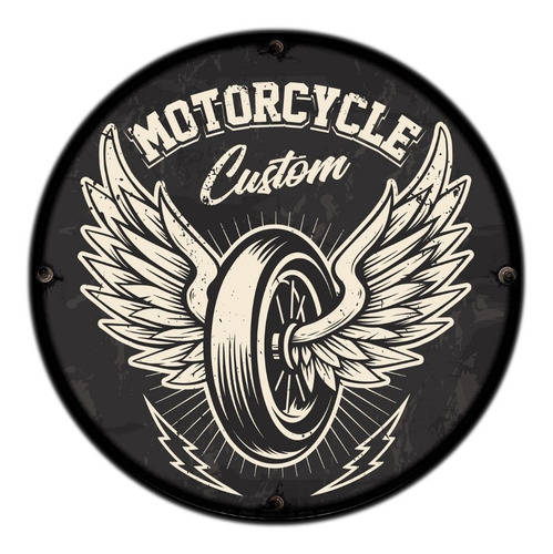 #118 - Cuadro Decorativo Vintage 30 Cm / Moto Garage Retro 