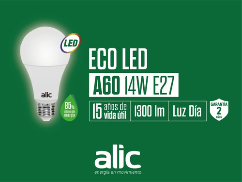 Pack X 10 Lamparas Led Bulbo 14w Alic Luz Calida
