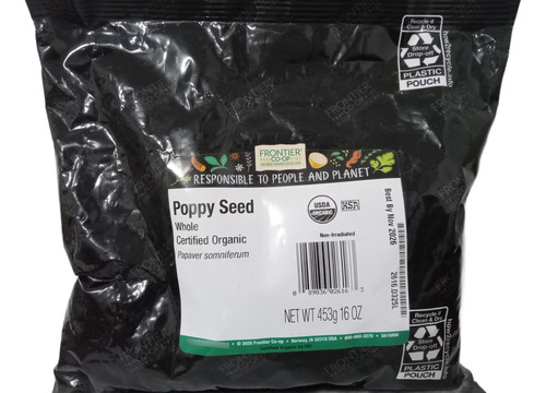 Semente Papoula Orgânica - Poppy Seed - 453gr - Frontier