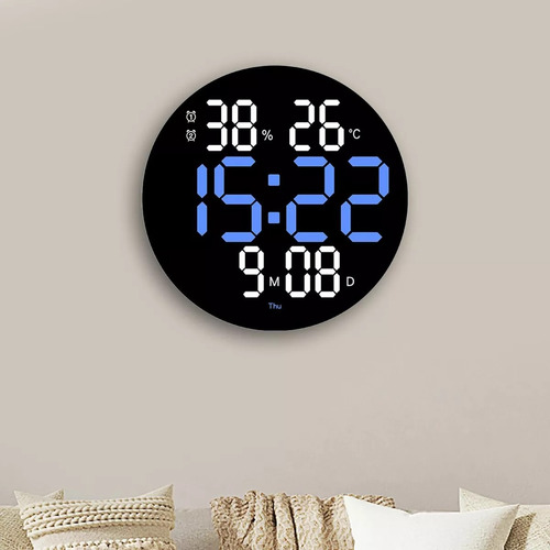 Reloj De Pared Led Moderno Digital Circular