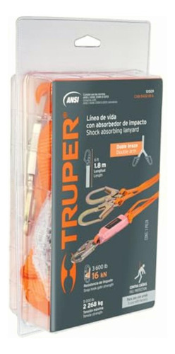 Truper Cab-5432-18-a, Línea Vida Absorbedor Impacto Doble
