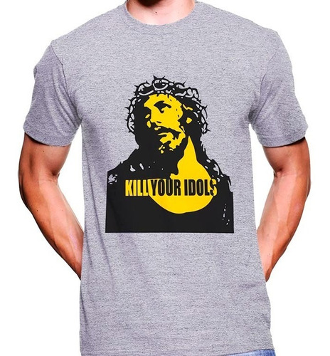 Camiseta Premium Dtg Rock Estampada Kill Your Idols Hombre