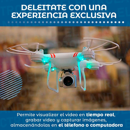 Imagen 5 de 10 de Drone Con Cámara Hd Negro Wifi Ultraliviano Con Giro 360°