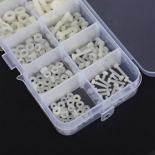 . 270 Unids/caja M2/m2.5/m3/m4/m5 Nylon Tornillo Arandela