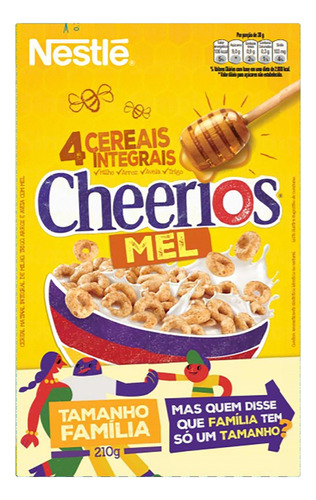 Cereal Matinal Integral Mel Cheerios 4 Cereais Caixa 210g