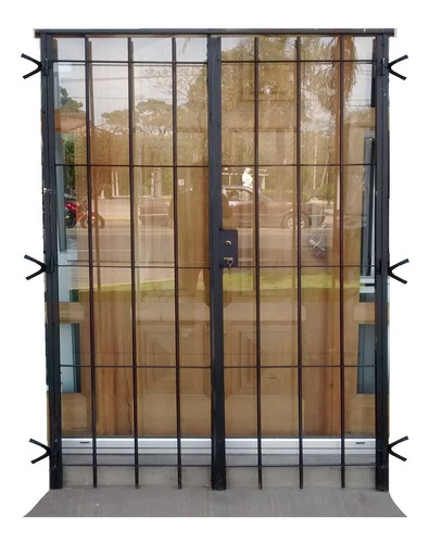 Reja Para Puerta Balcón 180x200 Hierro Redondo 12mm