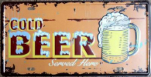 Imagen 1 de 2 de Chapa Patente Decorativa Vintage Cartel 30x15 Cm Cerveza Bar