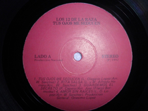 Disco Salsa Vinyl Los 12 De La Raza - Tus Ojos Me Seducen 