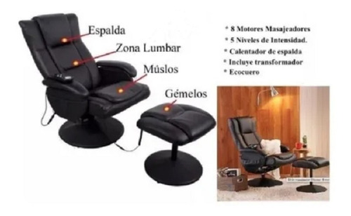 Sillón Masajeador, 8 Motores Con Calentador De Espaldas