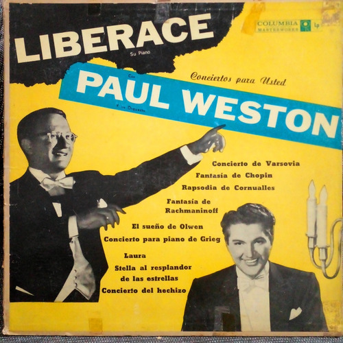 Liberace Paul Weston Disco De Vinilo Lp Vg+