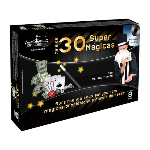 Kit Mágica Profissional 30 Mágicas Com Dvd Fácil De Aprender