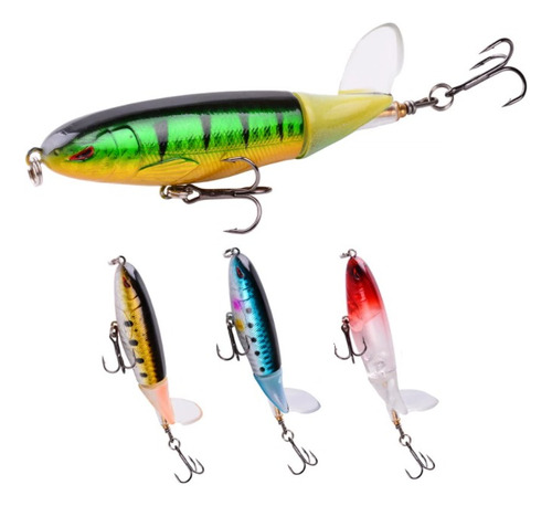 2 Señuelos Topwater Pesca Con Hélice Pescar Flotantes Popper