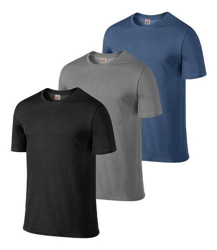 Kit 3 Camisetas Masculina Básicas Lisa Poliéster Premium