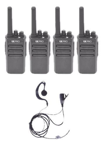 Kit De 4 Radios Tx500 Con 4 Accesorios De Audio Txehk