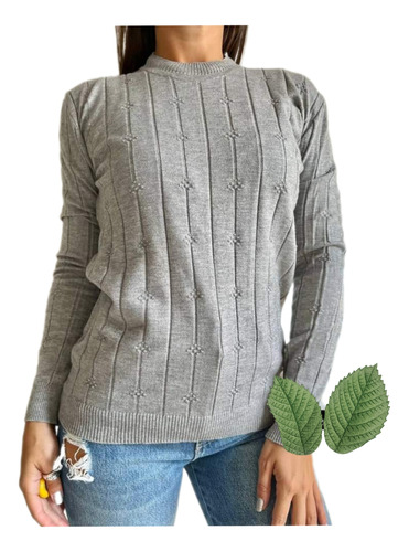Sweater Pullover Hilo Mujer Moda Tendencia 