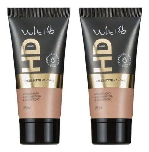 2 Bases Matte Nano Hd Cor V190 26ml (cada) - Vult