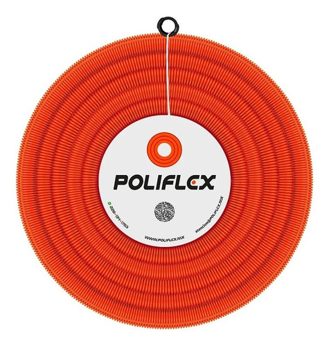 Manguera Poliflex 3/4  50m Color Naranja Con Guía