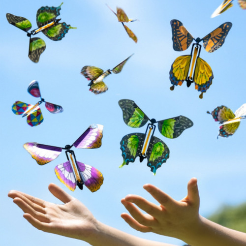 10 Piezas De Juguetes Giratorios Con Mariposas Voladoras Par