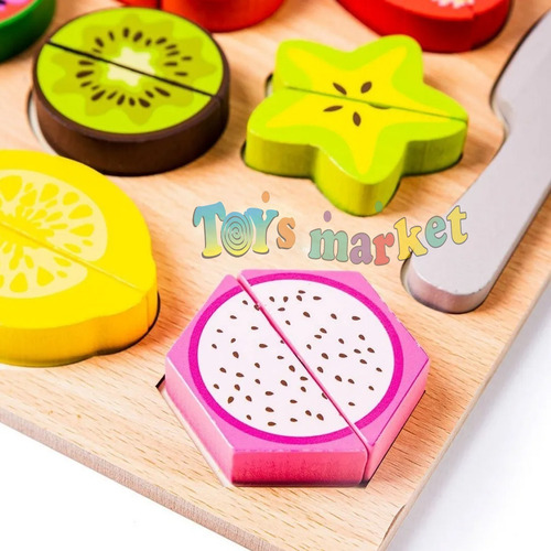 Frutas De Madera Imantadas Para Cortar Montessori Didáctico