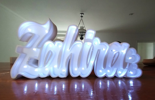 Nombre Con Luces Led X 20 Cm 6 A 9 Letras Tu Nombre Pintado