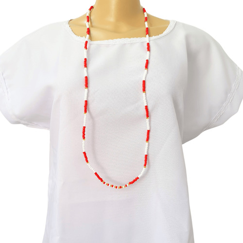 Colar Fio Umbanda Guia De Proteção Maria Navalha Cor Vermelho