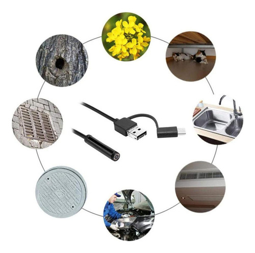 - Cámara Endoscópica De 8 Mm Y Boroscopio Con Cable Rígido