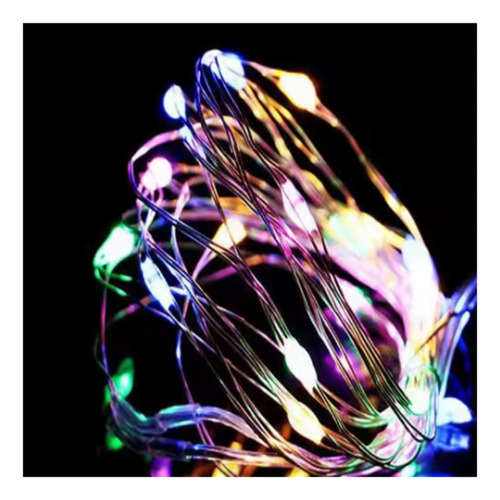 Luz Guirnalda Tira Alambre Microled Pila Incluida 3mts X10u Multicolor