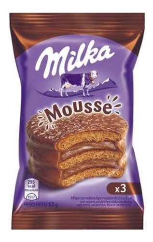 Milka Mousse Alfajor X3 Camadas - Com Mousse De Chocolate