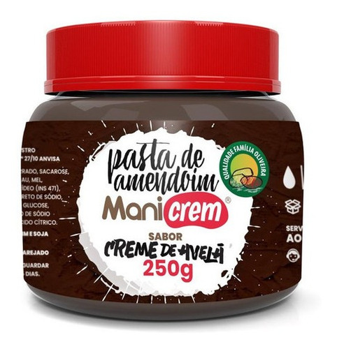 Imagem 1 de 2 de Manicrem Pasta De Amendoim Sabor Creme De Avelã - 250g