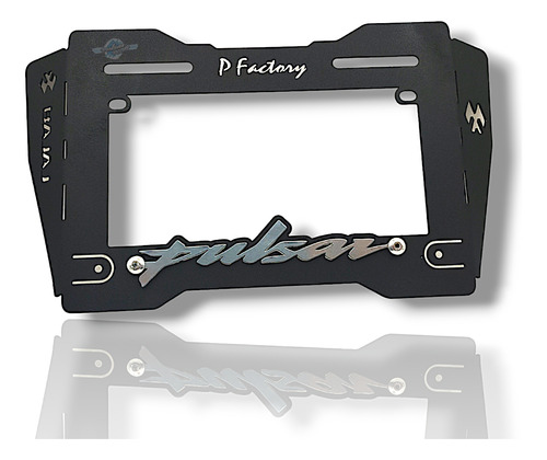 Porta Placas Pulsar Ngo Y Plateado Alta Calidad Pfactory 