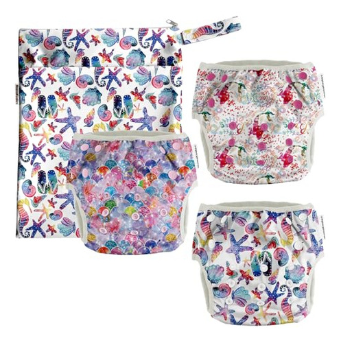 Pañales De Baño Reutilizables Con Bolsa Impermeable Pañales